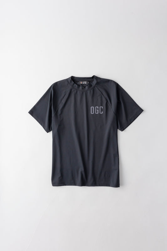 【UNISEX】Raglan Mock neck Shirt Shisa 4way BK