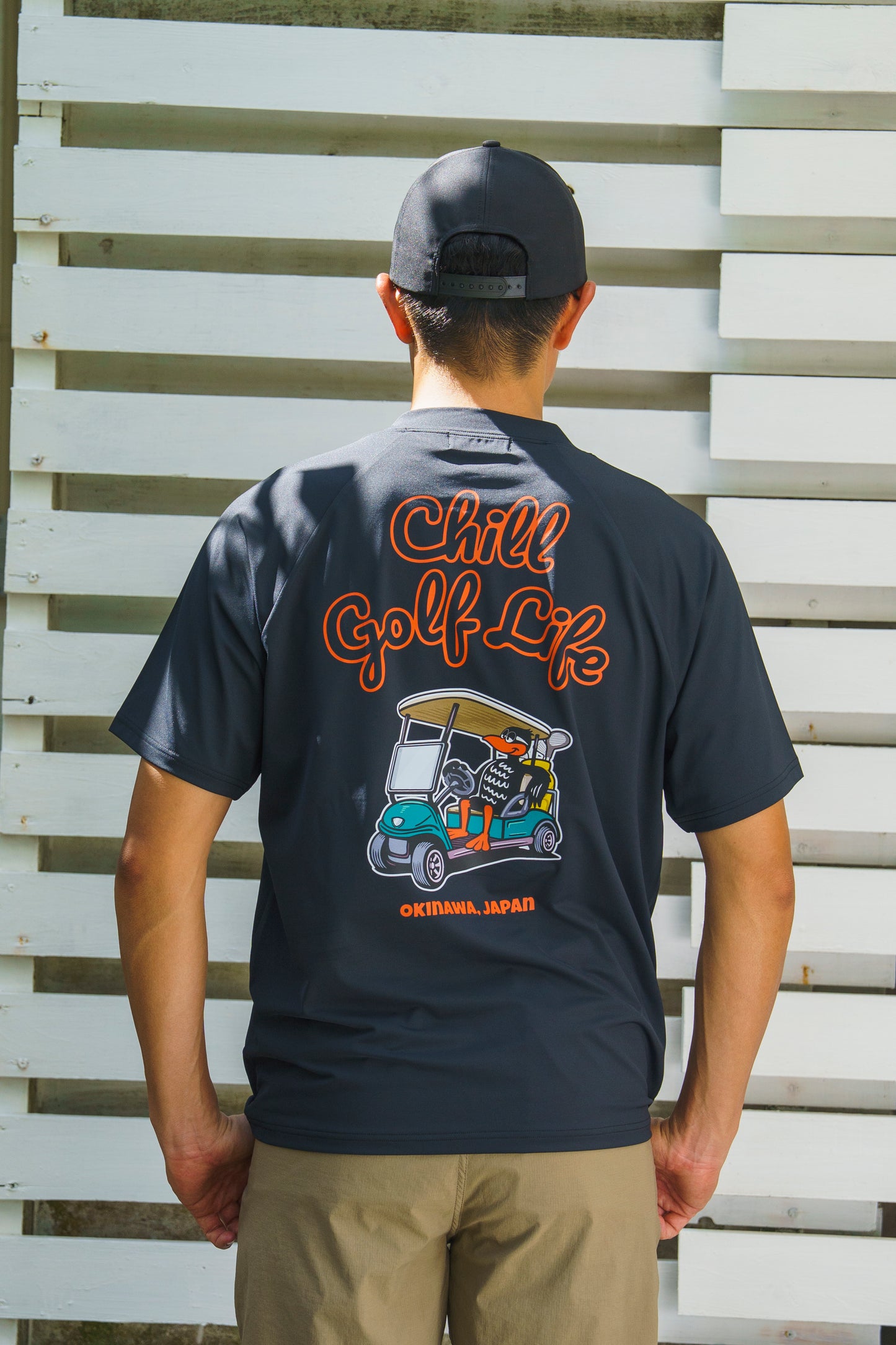 *NEW*【UNISEX】Raglan Mock neck Shirt Chill Golf Life Cart Higa-kun 4way