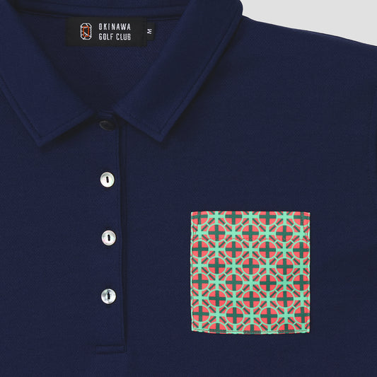 【Women】 CORAL POLO Circle Block