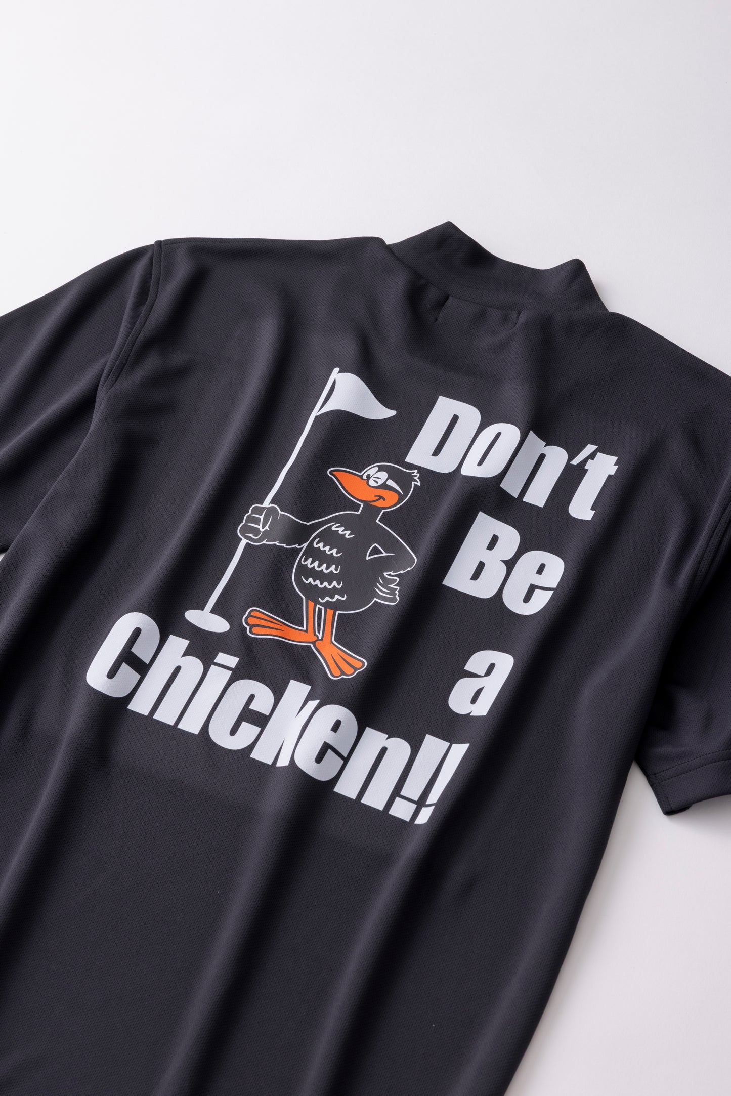 ＊NEW-2026SS＊【UNISEX】Standard Mock neck Shirt Don't Be a Chicken Higa-kun BK