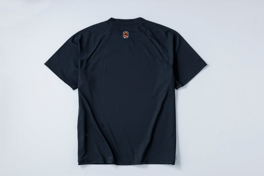 【 UNISEX 】 Logotype  Raglan  Mock neck Shirt BK