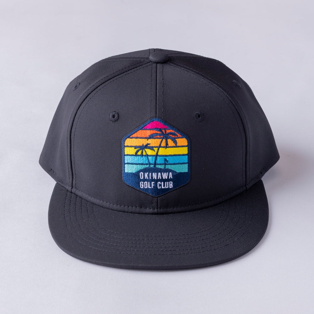 ＊NEW＊Flat Visor 6panel Hexagon Palm BK