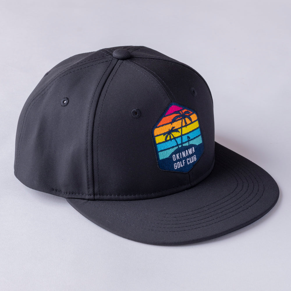 ＊NEW＊Flat Visor 6panel Hexagon Palm BK