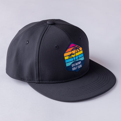 ＊NEW＊Flat Visor 6panel Hexagon Palm BK