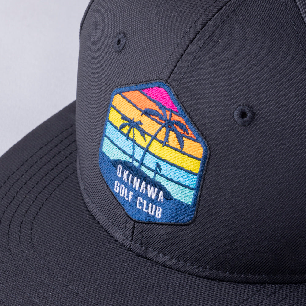 ＊NEW＊Flat Visor 6panel Hexagon Palm BK