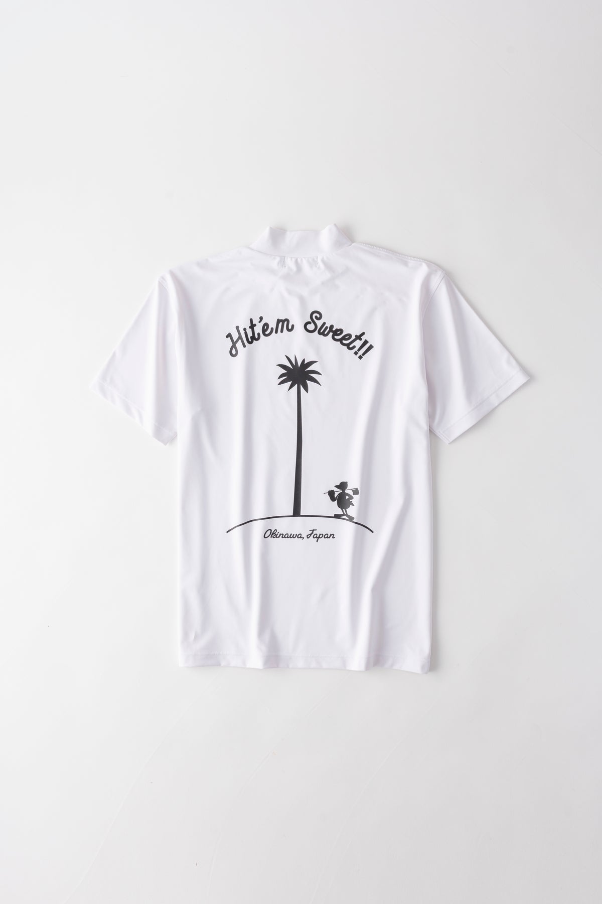 【UNISEX】Standard Mock neck Shirt Hit'em Sweet Palm WH