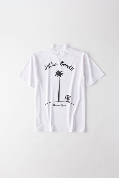 【UNISEX】Standard Mock neck Shirt Hit'em Sweet Palm WH