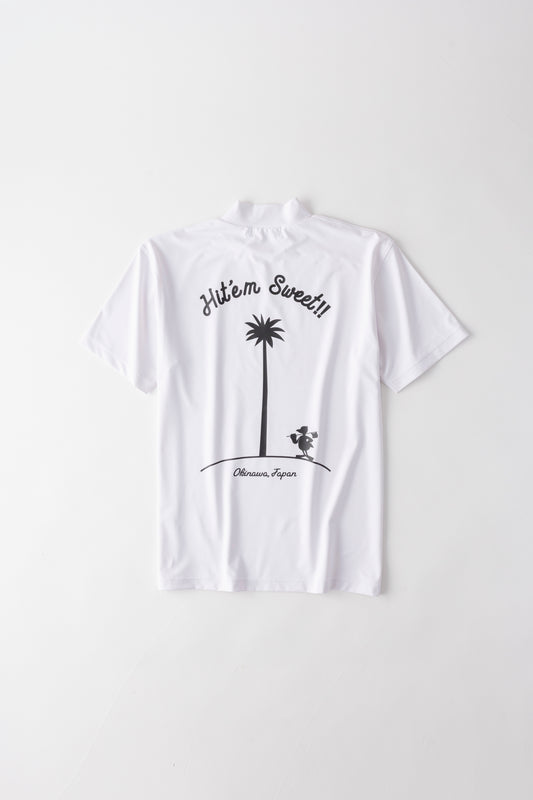 再入荷！【UNISEX】Standard Mock neck Shirt Hit'em Sweet Palm WH