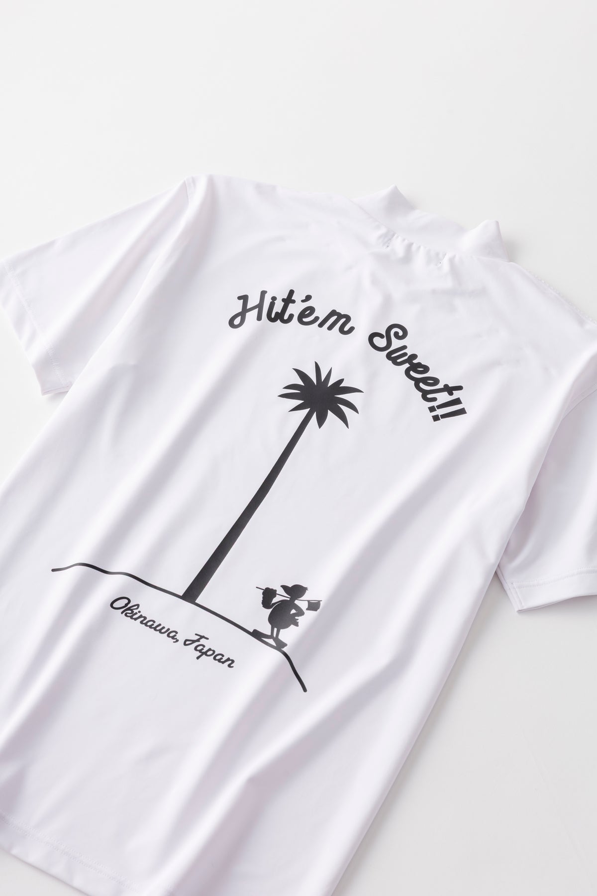 【UNISEX】Standard Mock neck Shirt Hit'em Sweet Palm WH