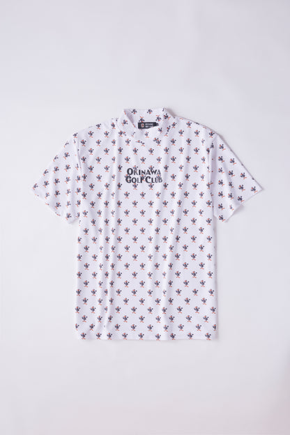 ＊NEW＊【UNISEX】Standard Mock neck Shirt Flag Higa Pattern WH
