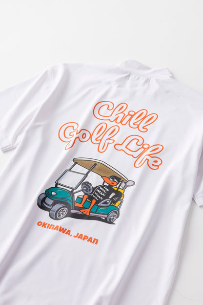 ＊NEW＊【UNISEX】Standard Mock neck Shirt Chill Golf Life Cart Higa-kun WH