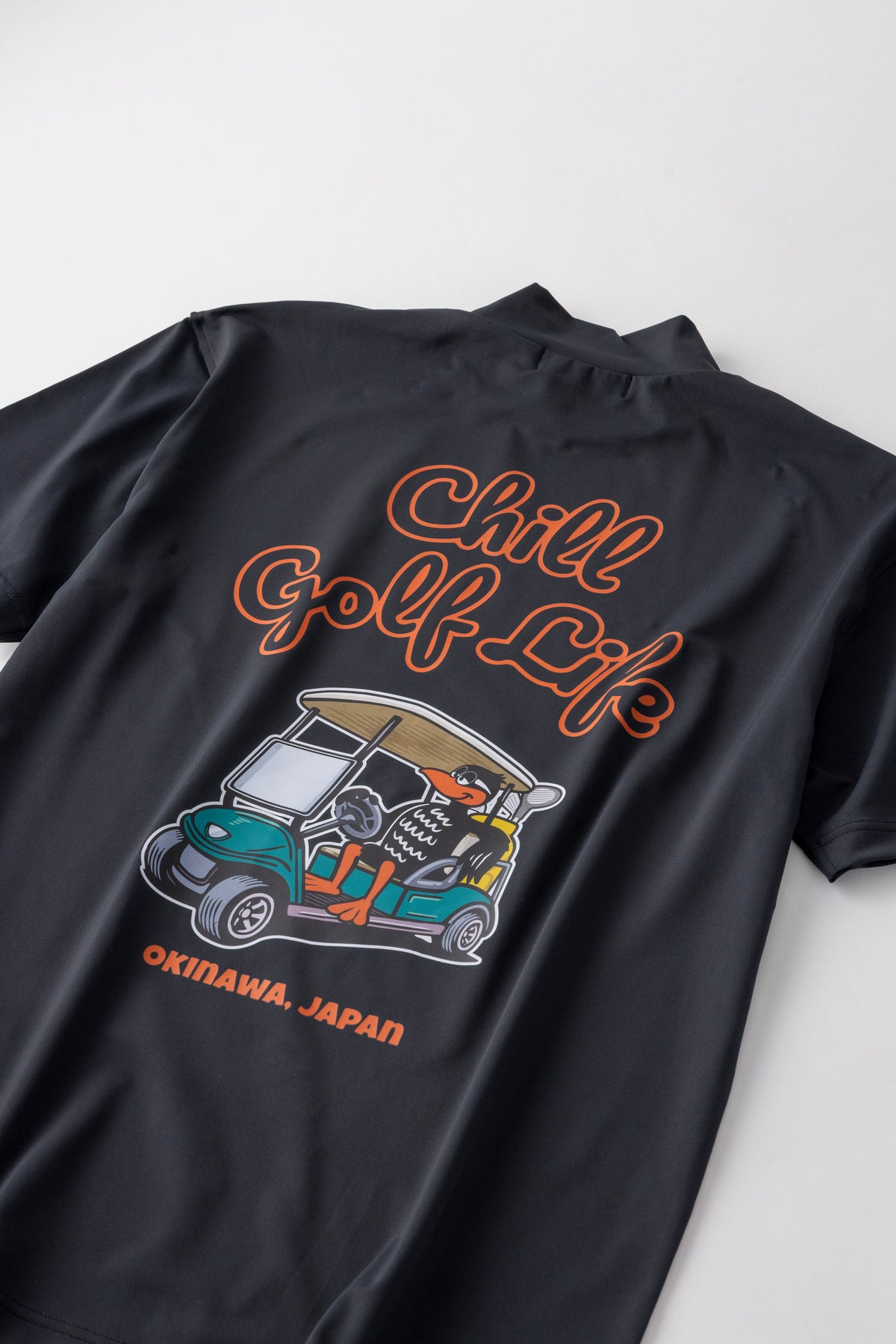 ＊NEW＊【UNISEX】Standard Mock neck Shirt Chill Golf Life Cart Higa-kun BK