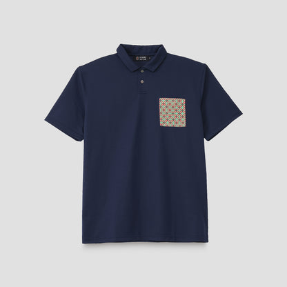 【Men】 CORAL POLO Circle Block